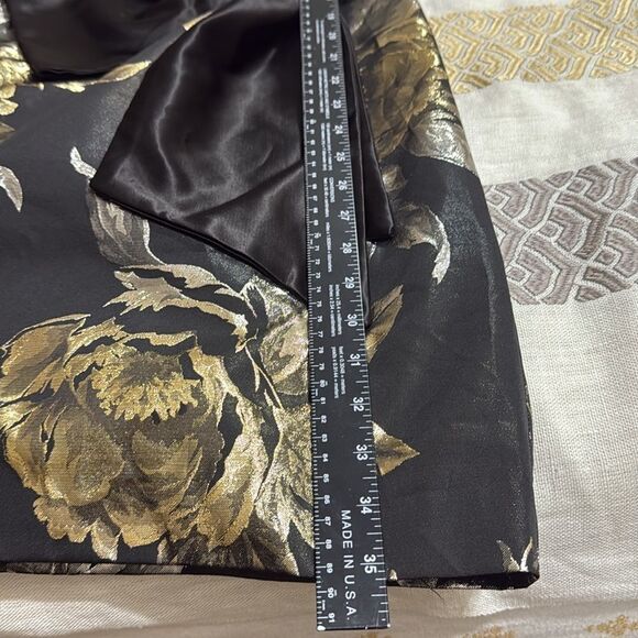 (N5) Trina Turk Taylor Metallic Floral Print Mini Dress,Black Gold Cocktail Sz 2 - Picture 13 of 16